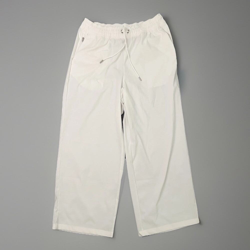 Athleta Midday Crop Pant Women's MT Tall White Pull on Wide Leg Casual high-rise